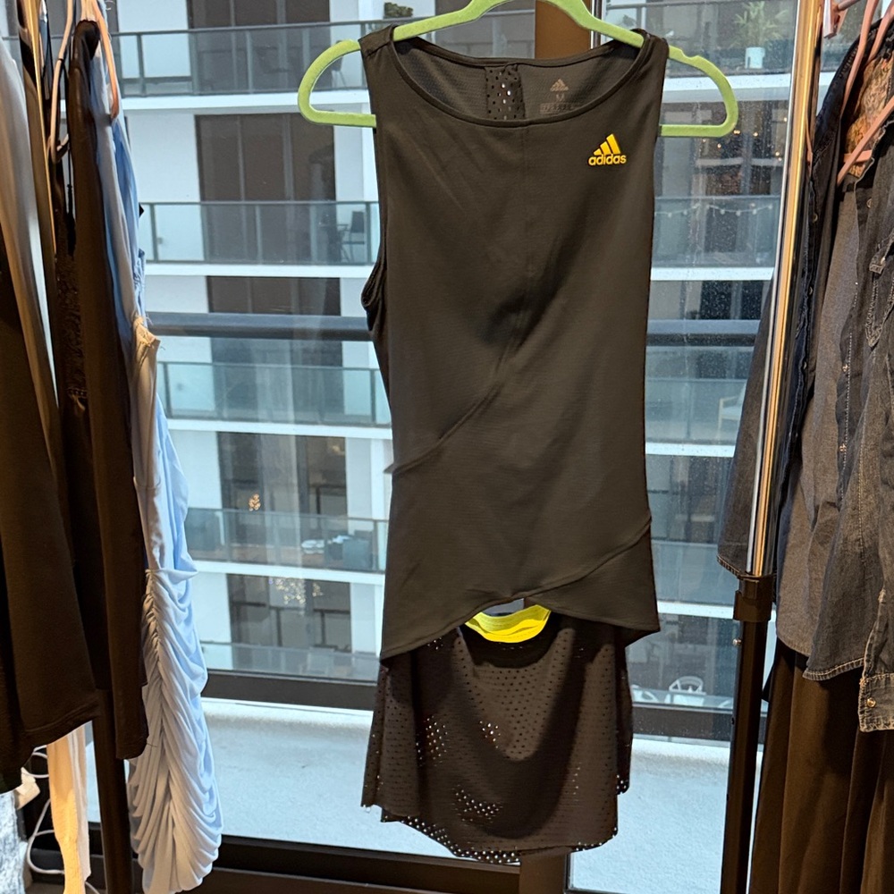 Adidas Black and Yellow Layered Dress tennis